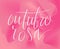 Outubro Rosa - Pink October in Brazilian language. Breast Cancer Awareness campaign web banner. Handwritten lettering.