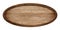 Oval board made of natural wood and with dark frame