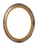 Oval bronze wooden frame isolated clipping path