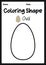 Oval coloring page for preschool, kindergarten & Montessori kids to practice visual art drawing and coloring activities