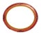 Oval copper-red wooden frame isolated clipping path