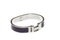 An oval ellipse stainless steel latch locking purple bracelet bangle