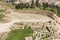 The Oval Forum and Cardo Maximus in Roman city of Gerasa near Jerash (Pompeii of the East. The city of 1000 columns). Northern Jo