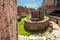 Oval fountain of the cenatio of the Flavian Palace also known as the Domus Flavia on the Palatine Hill in Rome