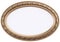 Oval gilded picture frame or mirror isolated on wh