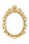 Oval gold picture frame isolated with clipping path.