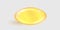Oval golden fish oil capsule isolated on transparent background. Realistic gold collagen gel pill. Cosmetic capsule of omega-3,