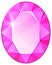 Oval jewelry gem. Crimson glitter magic fantasy crystal, vectors graphics, cartoon vector illustration, icon