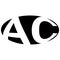 Oval logo double letter A, C two letters ac ca