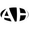 Oval logo double letter A H two letters ah ha