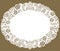 Oval paper lace edged doily