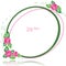 Oval Simple Frame with Abstract Flowers