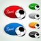 Oval sport labels - color sticker with soccer ball