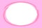 Oval stroke art line pink colors on pink soft background and white copy space, oval line pink water color art style for banner
