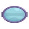 Oval swim mask icon cartoon vector. Scuba dive