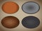 Oval tags with realistic leather texture