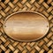 Oval Wood Board on Braided Wooden Background