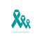 Ovarian Cancer Teal Ribbons flat design