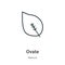 Ovate outline vector icon. Thin line black ovate icon, flat vector simple element illustration from editable nature concept