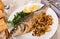 Oven baked sea bass fish