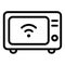 Oven electronic iot house single isolated icon with outline style