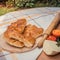 Oven-fresh delicious pie filled with home made cheese. Gourmet traditional georgian khachapuri