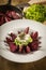 Oven fried beetroot salad with lettuce