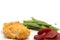 Oven fried chicken with green beans & beets