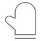 Oven glove thin line icon. Potholder vector illustration isolated on white. Mitten outline style design, designed for