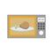 Oven microwave with delicious chicken meat icon