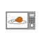 Oven microwave with delicious chicken meat icon