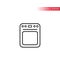 Oven or stove, kitchen appliance thin line vector icon.