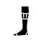 over calf sock glyph icon vector isolated illustration