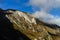 Over the clouds in high mountains, Pyrenees, foggy and cloudy