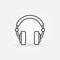 Over-Ear Headphones simple vector icon in thin line style