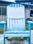 over sized chair covered in snow
