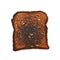 Over-toasted white bread isolated