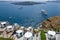 Over view volcanic caldera Fira, Santorini Greece