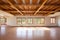 overall view of wooden ceiling beams in a spacious pueblo house