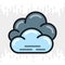 Overcast, cloudiness or nebulosity icon for weather forecast application or widget. Clouds close up. Color version on