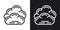 Overcast, cloudiness or nebulosity icon for weather forecast application or widget. Clouds close up. Two-tone version on