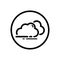 Overcast. Clouds on the sky. Weather icon in a circle. Isolated vector illustration