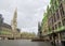 An overcast morning at the Grand Place, central square in the city of Brussels, Belgium