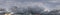 Overcast sky panorama on rainy day with Nimbostratus clouds in seamless spherical equirectangular format. Full zenith