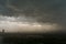 Overcast sky and storm clouds over the city