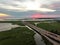 Overcast sunset over Mobile Bay, Alabama