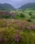 Overcast views from Watendlath towards Derwent water in the Lake District, UK