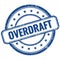 OVERDRAFT text on blue grungy round rubber stamp