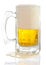 Overfilled beer mug