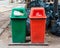 overfilled trash of large bins for rubbish